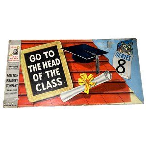Vintage Board Game 1957 SERIES 8 GO TO THE HEAD OF THE CLASS Milton Bradley 4175